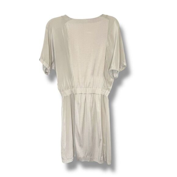 J. Crew Women’s Hideaway Gray Dress Silk Panel Short Sleeve Scoopneck Size Small - Picture 6 of 9